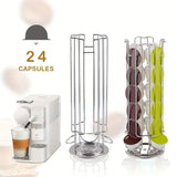 Rotating 24 Coffee Capsule Pod Holder Tower for Kitchen Countertops