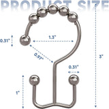 Rust Resistant Metal Double Glide Shower Hooks Rods Curtains Rings for Bathroom Shower