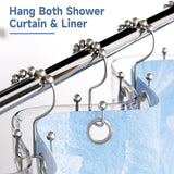 Rust Resistant Metal Double Glide Shower Hooks Rods Curtains Rings for Bathroom Shower