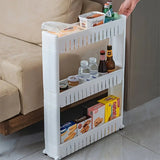 Slim Rolling Storage Cart Rack Narrow Places Shelf Organizer With Wheels