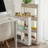 Slim Rolling Storage Cart Rack Narrow Places Shelf Organizer With Wheels