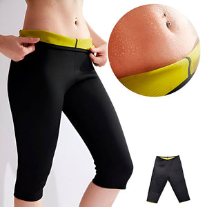 Women Slimming Knee-Length Pants, High Waist Thermal Sweat Workout Pants