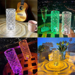 Sparkling Crystal Lamp Rechargeable Touch Control LED Night Light