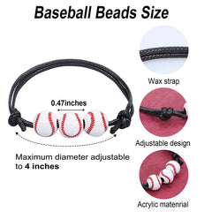 15 Pcs Sports Party Favors Charm Bead Ball Bracelets Wristbands Gifts