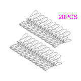 20pcs Stainless Steel Laundry Clothes Hanging Pins Megs Clips