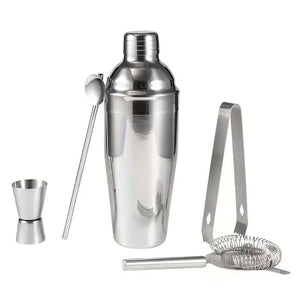 5pcs Stainless Steel Cocktail Shaker Set Bartender Kit