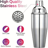 5pcs Stainless Steel Cocktail Shaker Set Bartender Kit