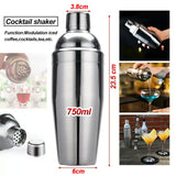 5pcs Stainless Steel Cocktail Shaker Set Bartender Kit