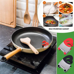 2Pcs Anti-Scald Grip Silicone Pot Clip Stainless Steel Pot Spoon Holder