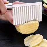 Crinkle Cutter Knife Stainless Steel Cutting Tool for Potato Carrot Chip Vegetable