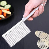 Crinkle Cutter Knife Stainless Steel Cutting Tool for Potato Carrot Chip Vegetable