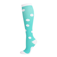 3 Pairs Knee-High Compression Socks Medical Nurse Pattern Sports Stockings