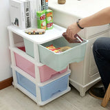 Plastic Storage Organizer Cabinet 5pcs Stackable Drawer Unit Durable Home Office