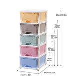 Plastic Storage Organizer Cabinet 5pcs Stackable Drawer Unit Durable Home Office