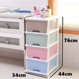 Plastic Storage Organizer Cabinet 5pcs Stackable Drawer Unit Durable Home Office