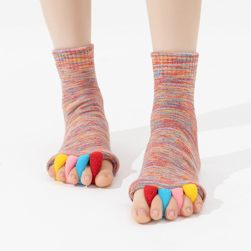 Toe Separator Massage Cotton Bunion Socks Yoga Sports GYM