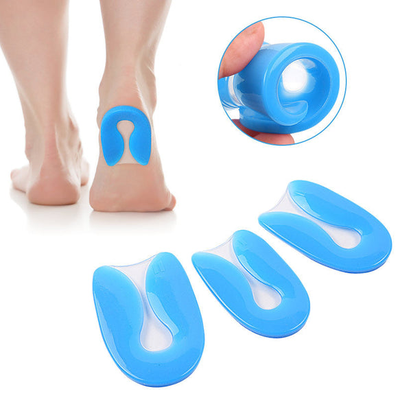 U-Shaped Heel Cups Silicone Gel Pads - Pain Relief for Heel Spurs