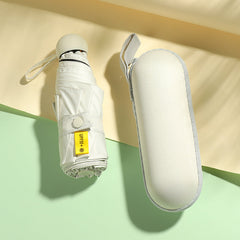 Mini Travel Umbrella for Sun and Rain Windproof 8-Ribs Design with Case