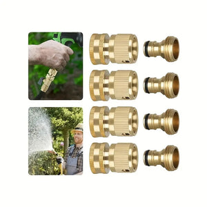 1 Set Universal Brass Garden Hose Connectors