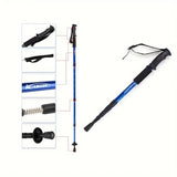 Lightweight Foldable Retractable Trekking Poles Adjustable Hiking Walking Sticks