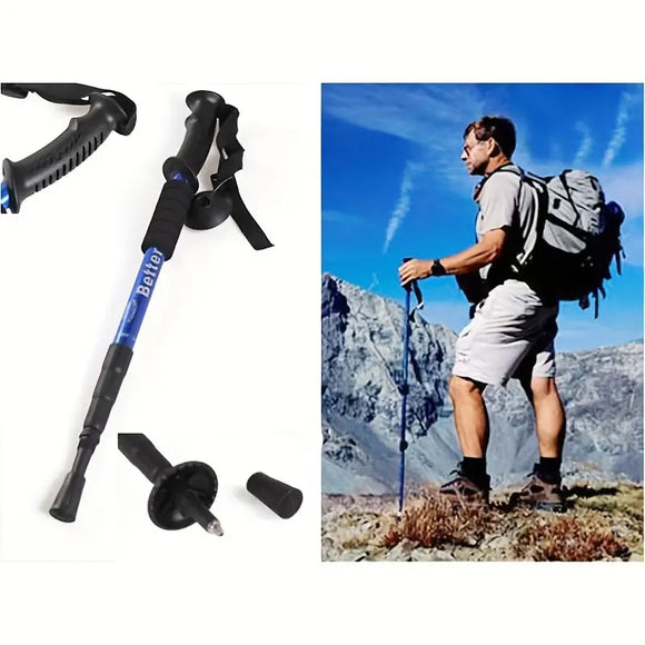 Lightweight Foldable Retractable Trekking Poles Adjustable Hiking Walking Sticks