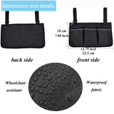 Wheelchair Side Bag Waterproof Armrest Pouch