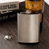 Stainless Steel Hip Liquor Whiskey Alcohol Flask Cap Pocket Wine Bottle