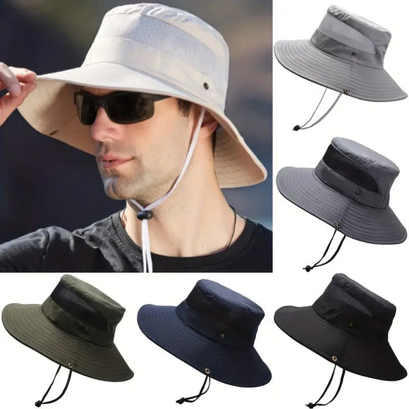 Wide Brim Bucket Hat UV Protection Summer Fisherman Hat Breathable Sun Hat