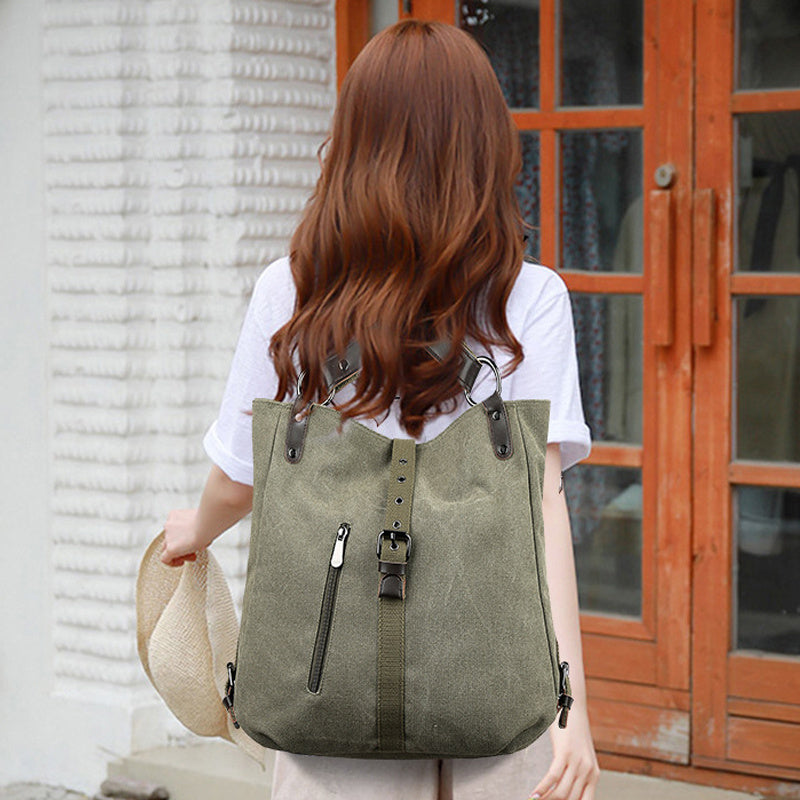 Women Girl Canvas Tote Bag Handbags Convertible Backpack