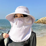 Women’s Stylish Sun Hat with Ponytail Hole Wide Brim UV Protection Bucket Hat