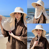 Women’s Stylish Sun Hat with Ponytail Hole Wide Brim UV Protection Bucket Hat