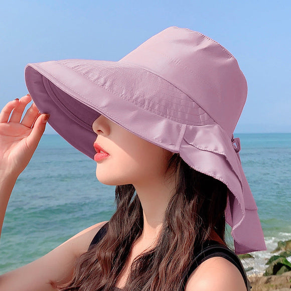 Women’s Sun Protection Fishing Wide Brim Hat with Ponytail Hole UV Protection