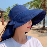 Women’s Sun Protection Fishing Wide Brim Hat with Ponytail Hole UV Protection