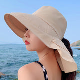 Women’s Sun Protection Fishing Wide Brim Hat with Ponytail Hole UV Protection