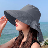 Women’s Sun Protection Fishing Wide Brim Hat with Ponytail Hole UV Protection