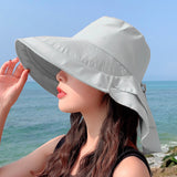 Women’s Sun Protection Fishing Wide Brim Hat with Ponytail Hole UV Protection