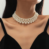 Women's Vintage-Style Pearl Choker Necklace