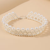 Women's Vintage-Style Pearl Choker Necklace