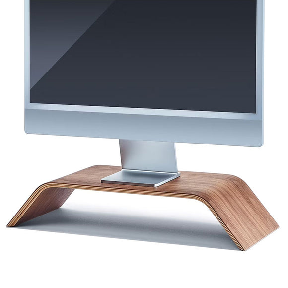 Wooden Desktop Computer Monitor Stand for Desk Laptop Screen Riser Organizer