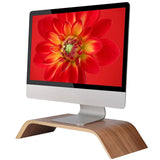 Wooden Desktop Computer Monitor Stand for Desk Laptop Screen Riser Organizer