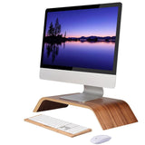 Wooden Desktop Computer Monitor Stand for Desk Laptop Screen Riser Organizer