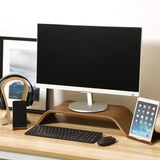 Wooden Desktop Computer Monitor Stand for Desk Laptop Screen Riser Organizer