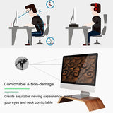 Wooden Desktop Computer Monitor Stand for Desk Laptop Screen Riser Organizer