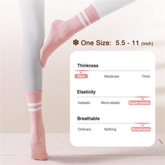 Yoga Socks with Grips for Women Non Slip Pilates Workout Ballet