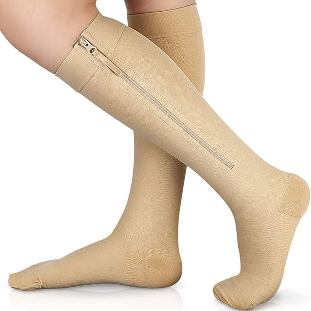 Zipper Compression Socks Support Sports Stockings for Men and Women