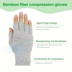 Half-finger Mittens Bamboo Arthritis Gloves Bamboo Fiber Compression Gloves