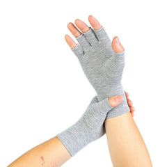 Half-finger Mittens Bamboo Arthritis Gloves Bamboo Fiber Compression Gloves