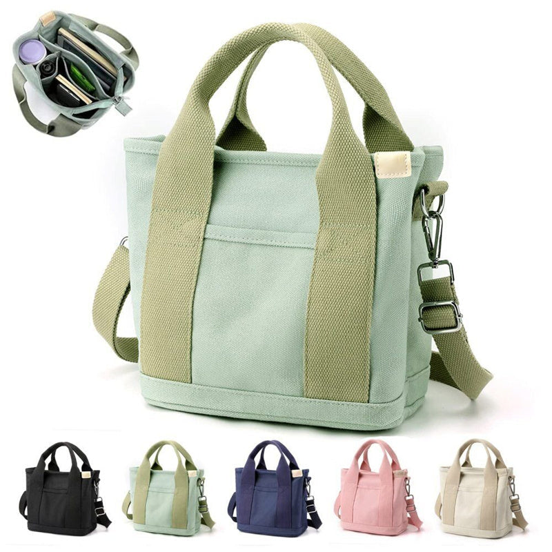 Women Canvas Tote Bag Handbags Shoulder Bags Zip Crossbody Bag