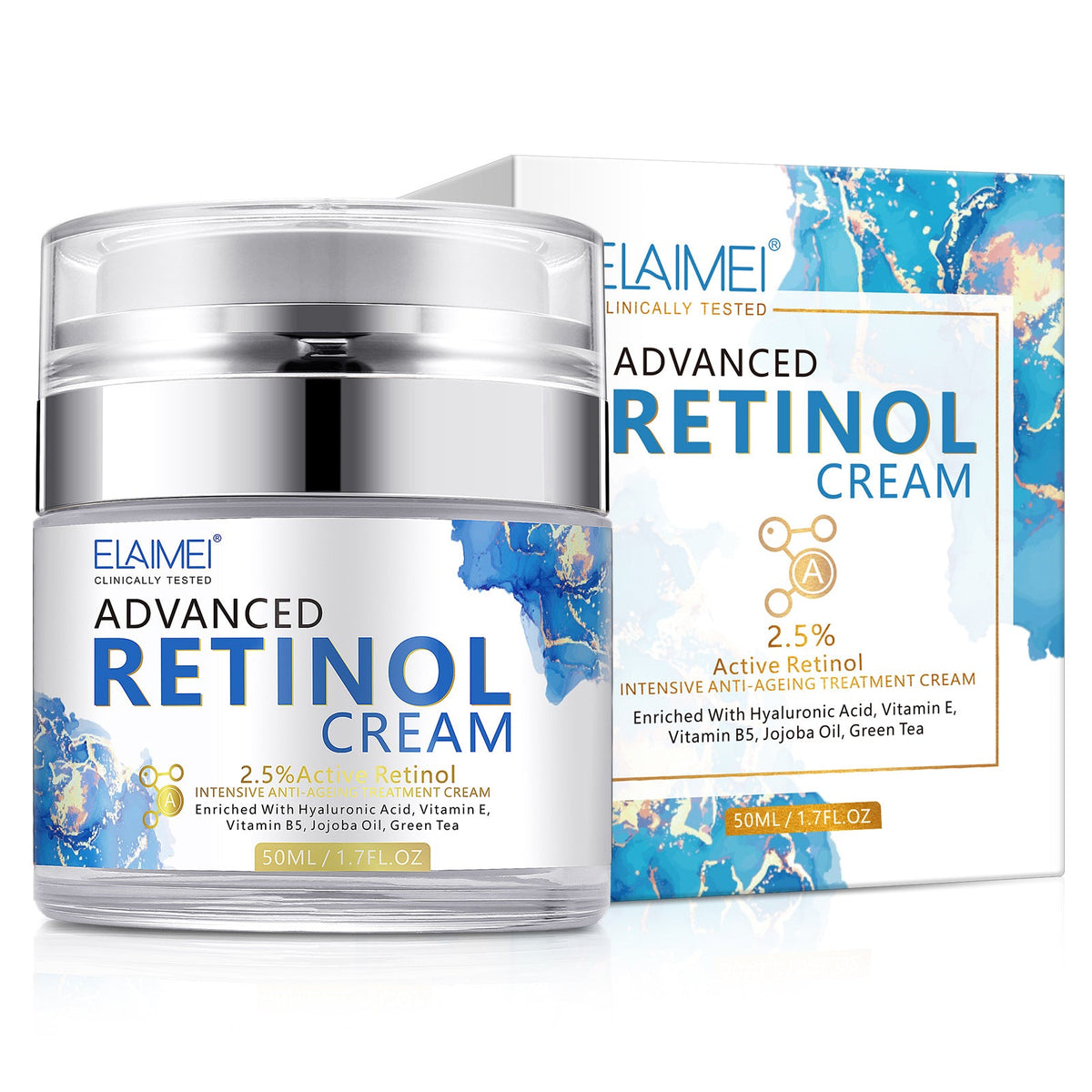 Face Cream Retinol Hyaluronic Acid Vitamin C Anti Aging Wrinkles Blemishes