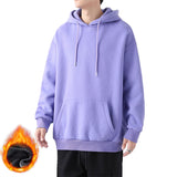 Unisex Pullover Fleece Thick Hoodie Basic Plain Hooded Sweatshirt Jumper